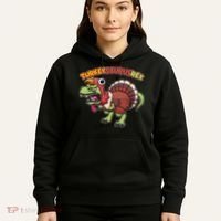 Funny Turkeysaurusrex Dinosaur In Turkey Costume Hoodie thumb 5
