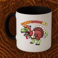 Funny Turkeysaurusrex Dinosaur In Turkey Costume Coffee Mug thumb 2