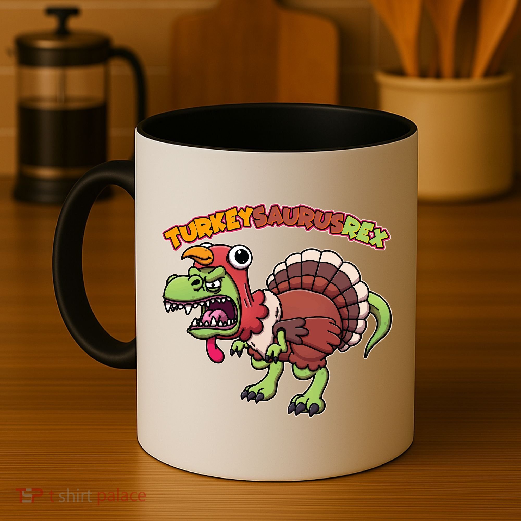 Funny Turkeysaurusrex Dinosaur In Turkey Costume Coffee Mug