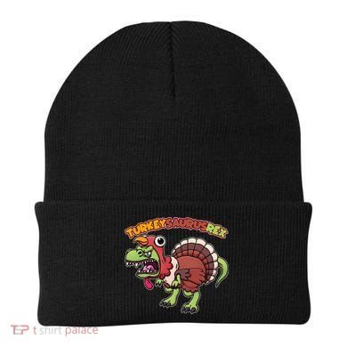 Funny Turkeysaurusrex Dinosaur In Turkey Costume Beanie