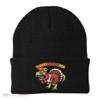 Funny Turkeysaurusrex Dinosaur In Turkey Costume Beanie thumb 0