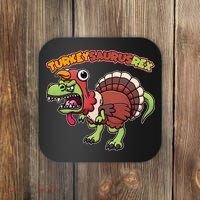 Funny Turkeysaurusrex Dinosaur In Turkey Costume Coaster thumb 0