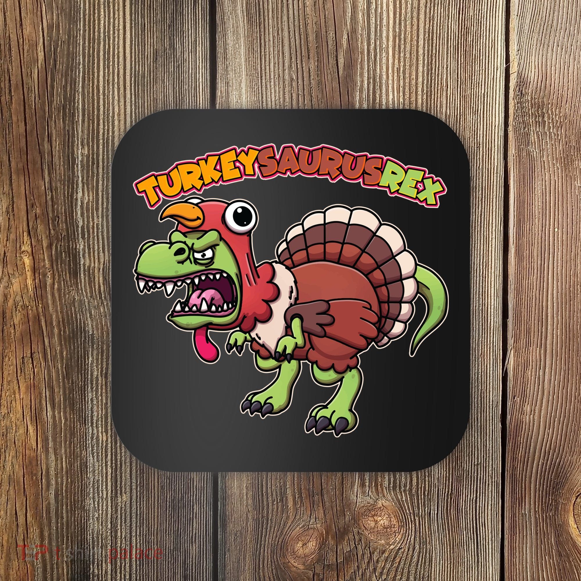 Funny Turkeysaurusrex Dinosaur In Turkey Costume Coaster