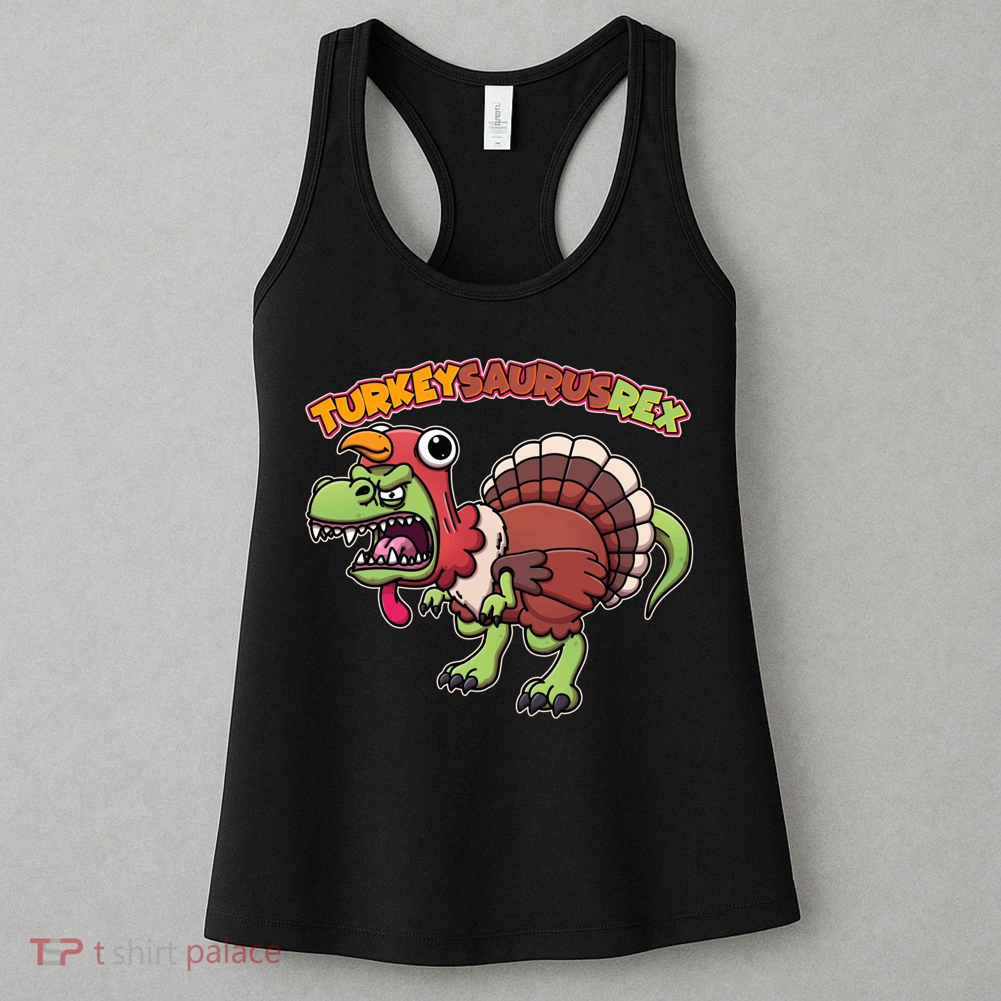 Funny Turkeysaurusrex Dinosaur In Turkey Costume Women's Tank Top