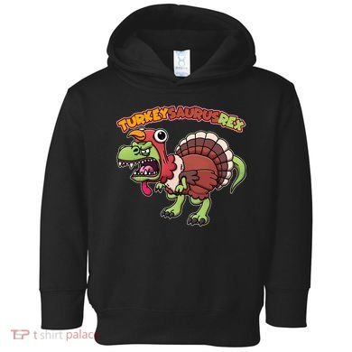 Funny Turkeysaurusrex Dinosaur In Turkey Costume Toddler Hoodie