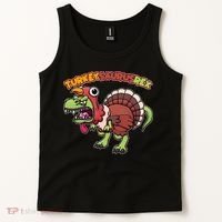 Funny Turkeysaurusrex Dinosaur In Turkey Costume Tank Top thumb 2
