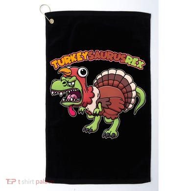 Funny Turkeysaurusrex Dinosaur In Turkey Costume Golf Towel