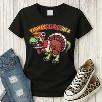 Funny Turkeysaurusrex Dinosaur In Turkey Costume Women's T-Shirt thumb 3