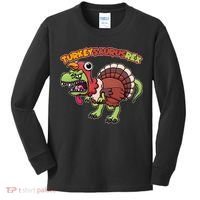 Funny Turkeysaurusrex Dinosaur In Turkey Costume Kids Long Sleeve Shirt thumb 0