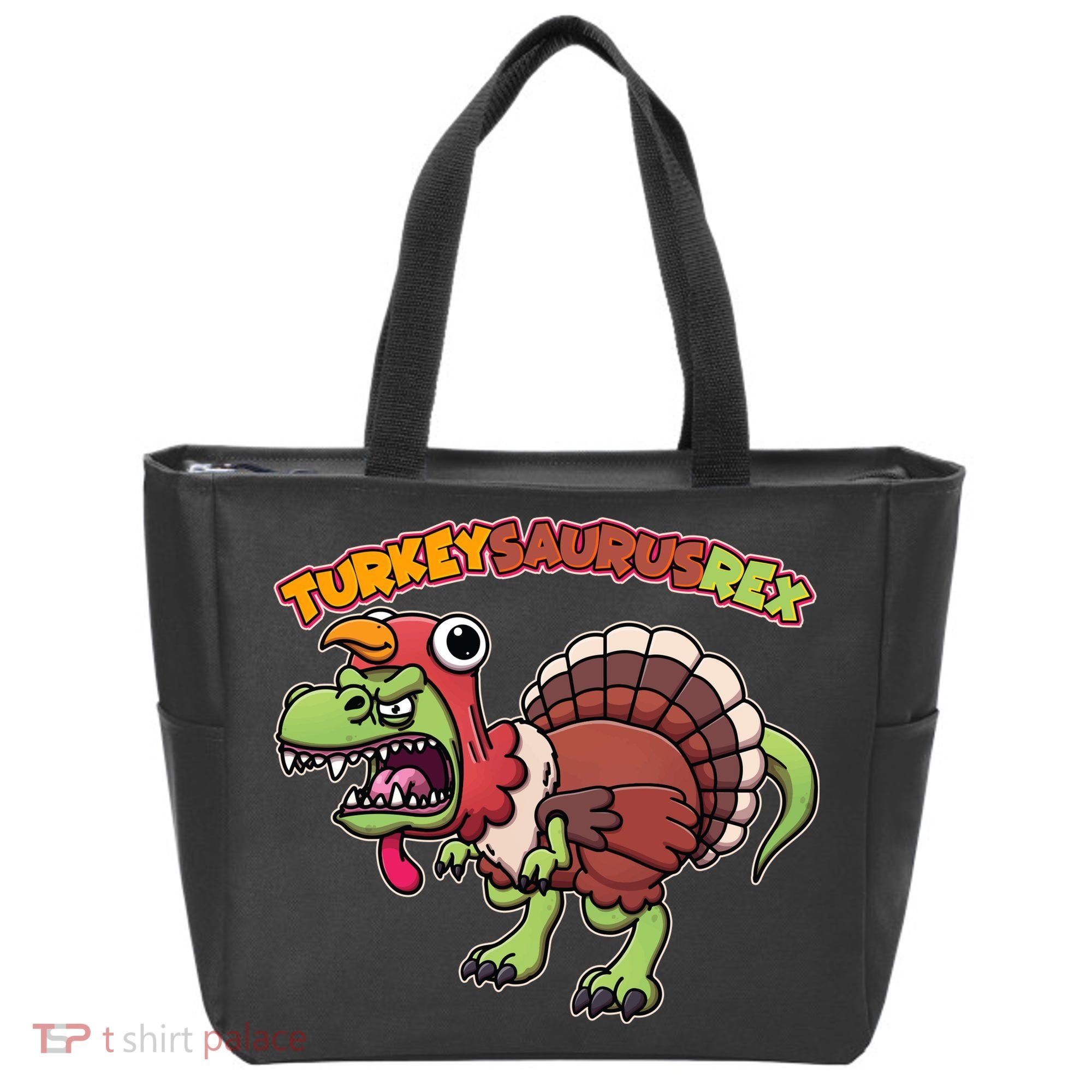Funny Turkeysaurusrex Dinosaur In Turkey Costume Tote Bag