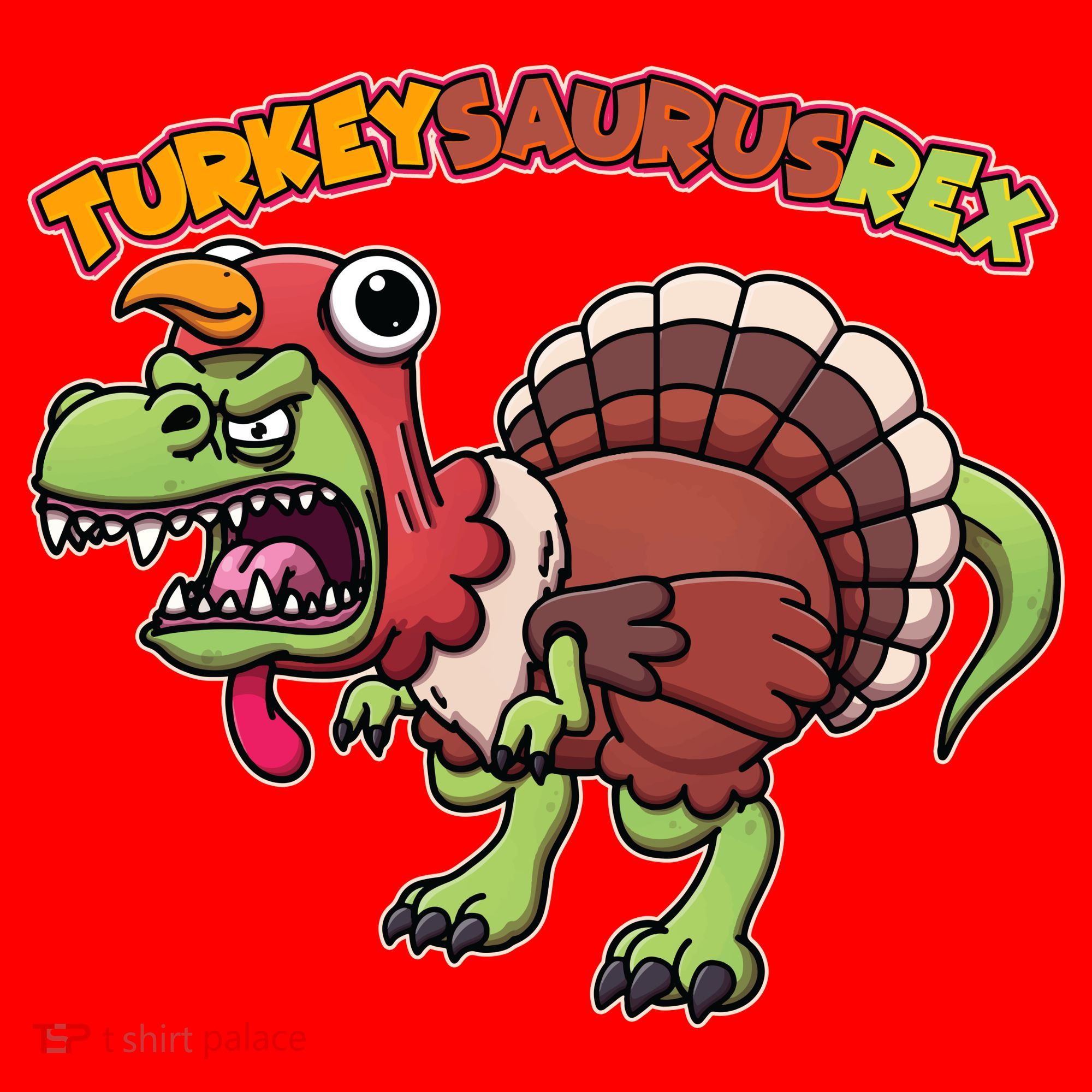 Funny Turkeysaurusrex Dinosaur In Turkey Costume Santa Hat