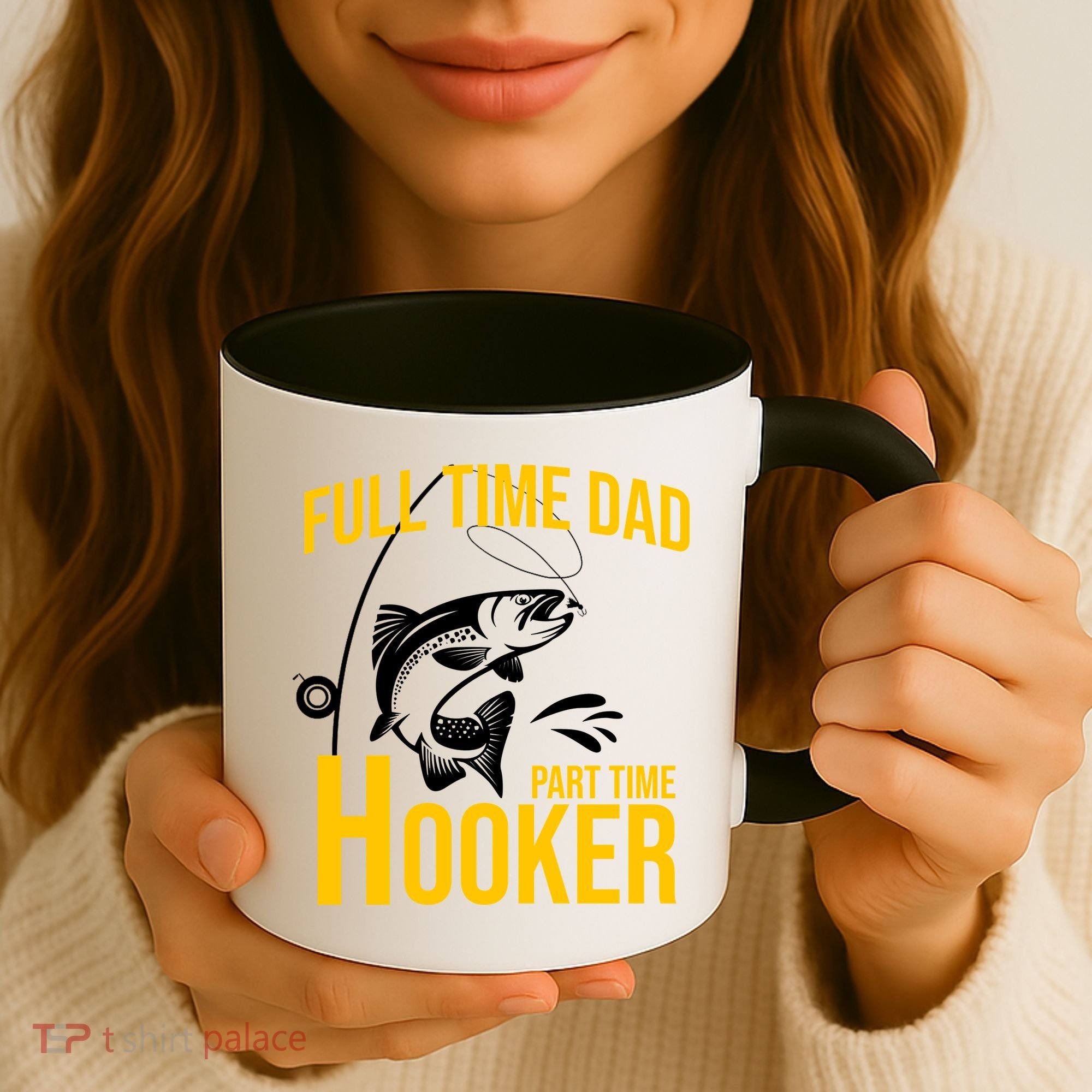 Full Time Dad Part Time Hooker Funny Fishing Gift Coffee Mug