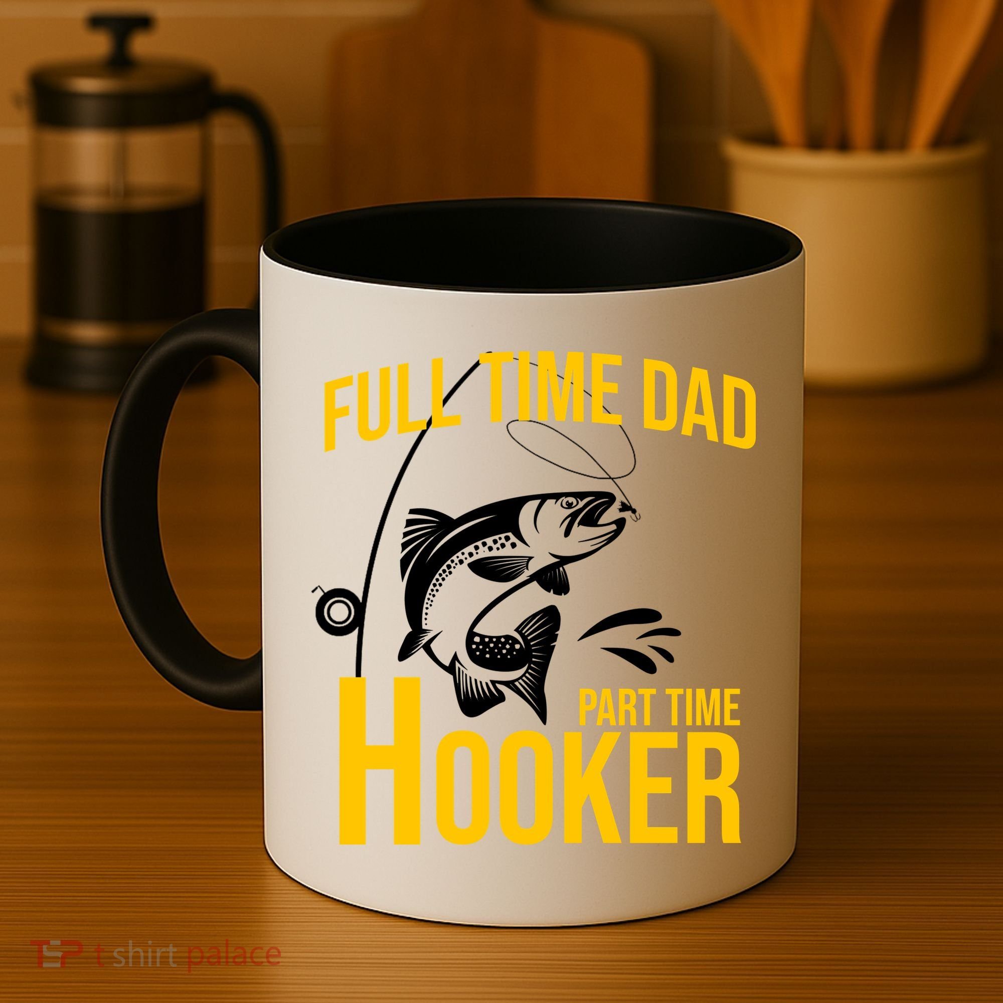Full Time Dad Part Time Hooker Funny Fishing Gift Coffee Mug