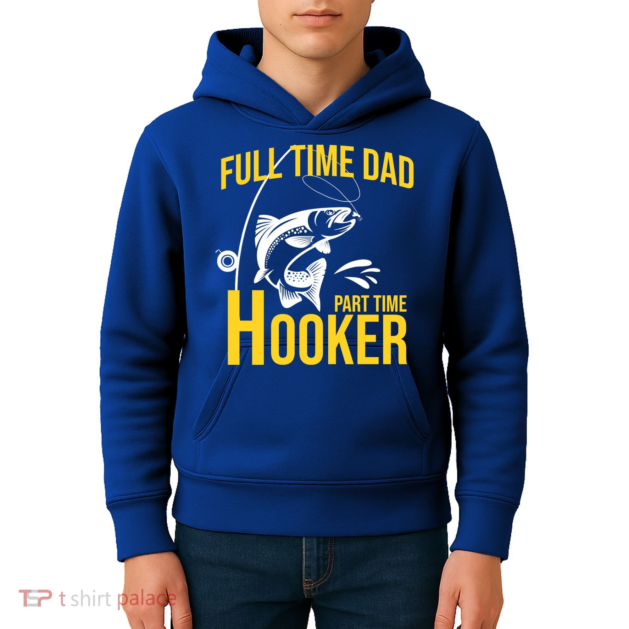 Full Time Dad Part Time Hooker Funny Fishing Gift Kids Hoodie