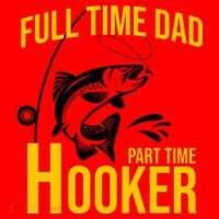 Full Time Dad Part Time Hooker Funny Fishing Gift Santa Hat thumb 1