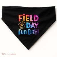 Funny Tie Dye Field Day Fun Day For Teacher Field Day Meaningful Gift USA-Made Doggie Bandana thumb 0
