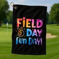 Funny Tie Dye Field Day Fun Day For Teacher Field Day Meaningful Gift Golf Towel thumb 1
