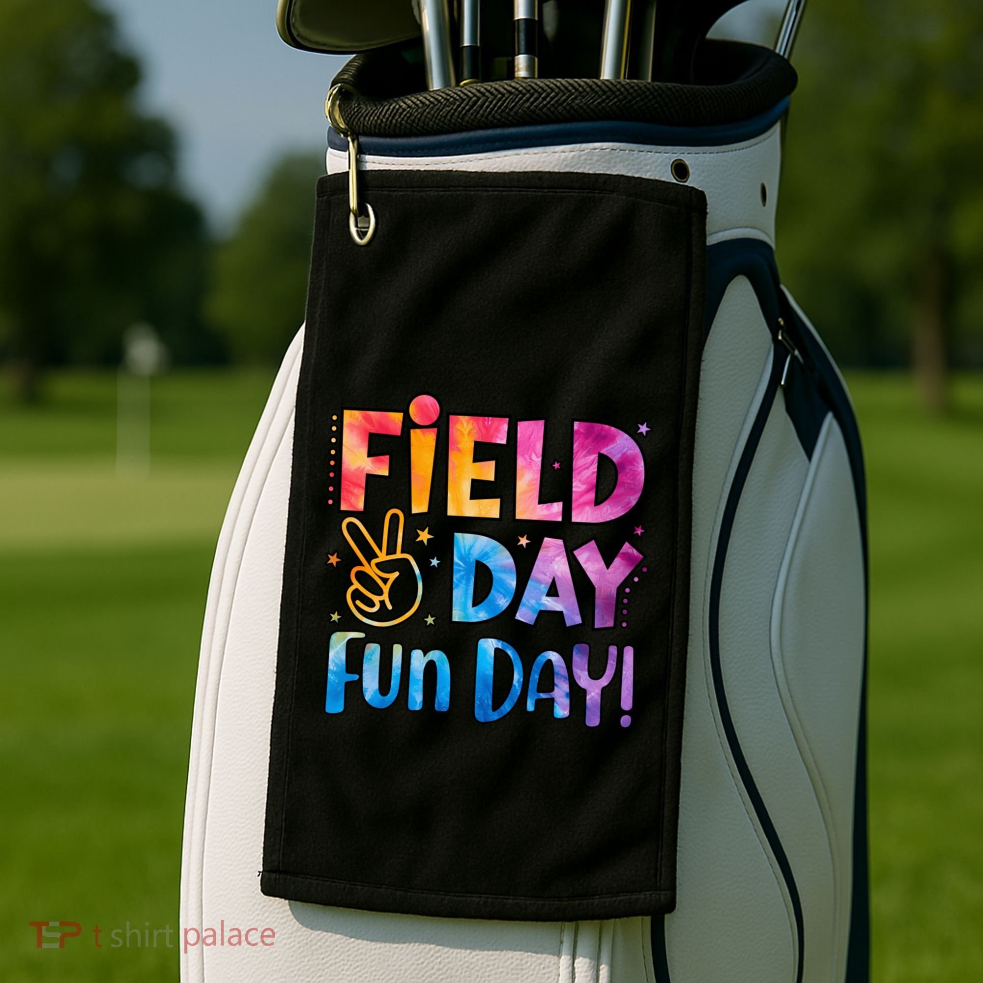 Funny Tie Dye Field Day Fun Day For Teacher Field Day Meaningful Gift Golf Towel