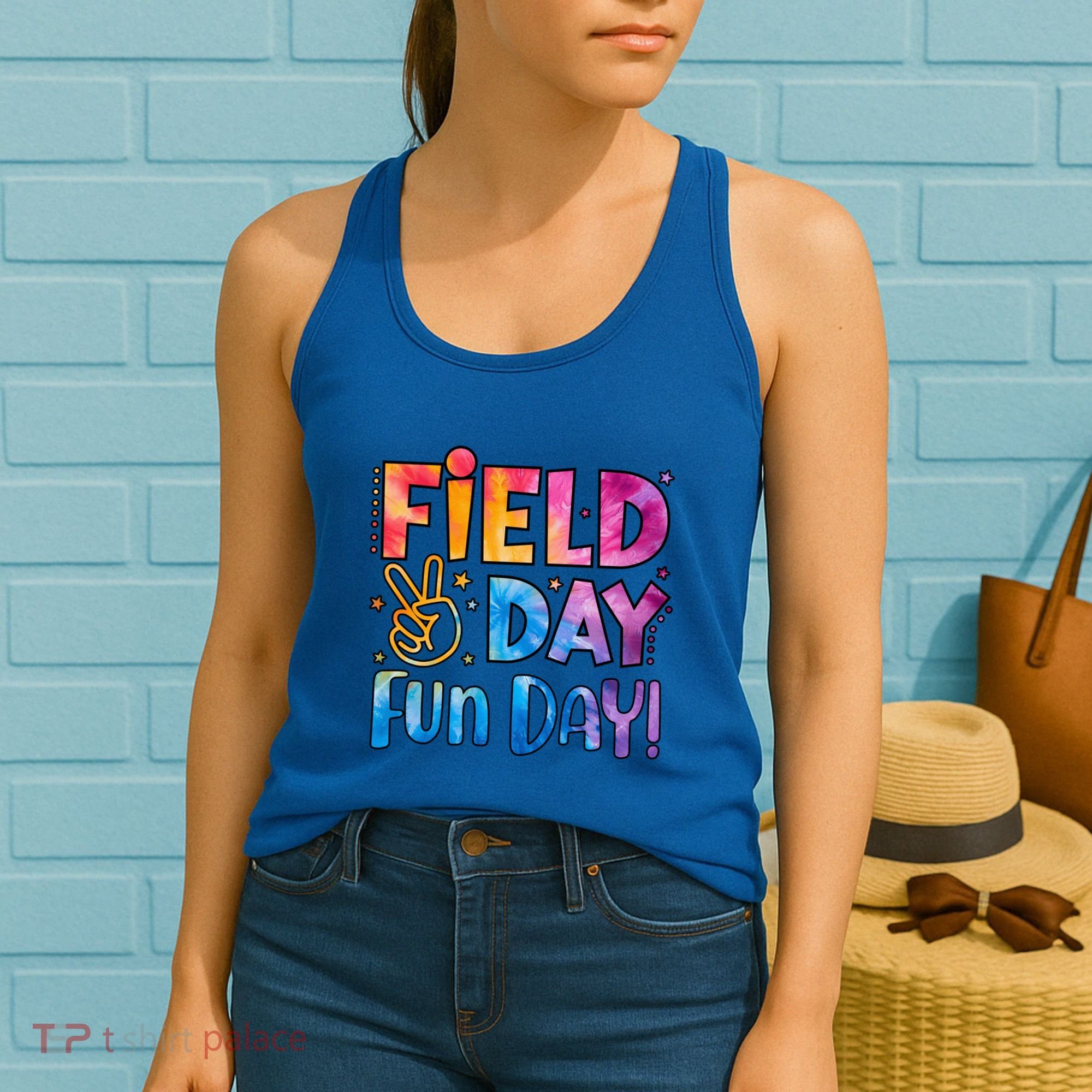 Funny Tie Dye Field Day Fun Day For Teacher Field Day Meaningful Gift Women's Tank Top