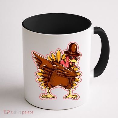 Funny Thanksgiving Dabbing Turkey Coffee Mug back