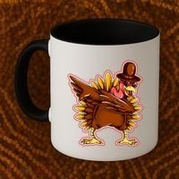 Funny Thanksgiving Dabbing Turkey Coffee Mug thumb 2