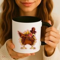 Funny Thanksgiving Dabbing Turkey Coffee Mug thumb 3