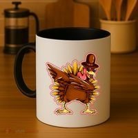 Funny Thanksgiving Dabbing Turkey Coffee Mug thumb 4