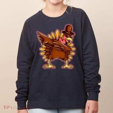 Funny Thanksgiving Dabbing Turkey Women's Sweatshirt