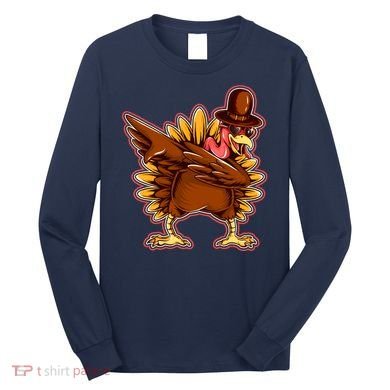 Funny Thanksgiving Dabbing Turkey Long Sleeve Shirt