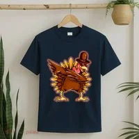 Funny Thanksgiving Dabbing Turkey T-Shirt thumb 2