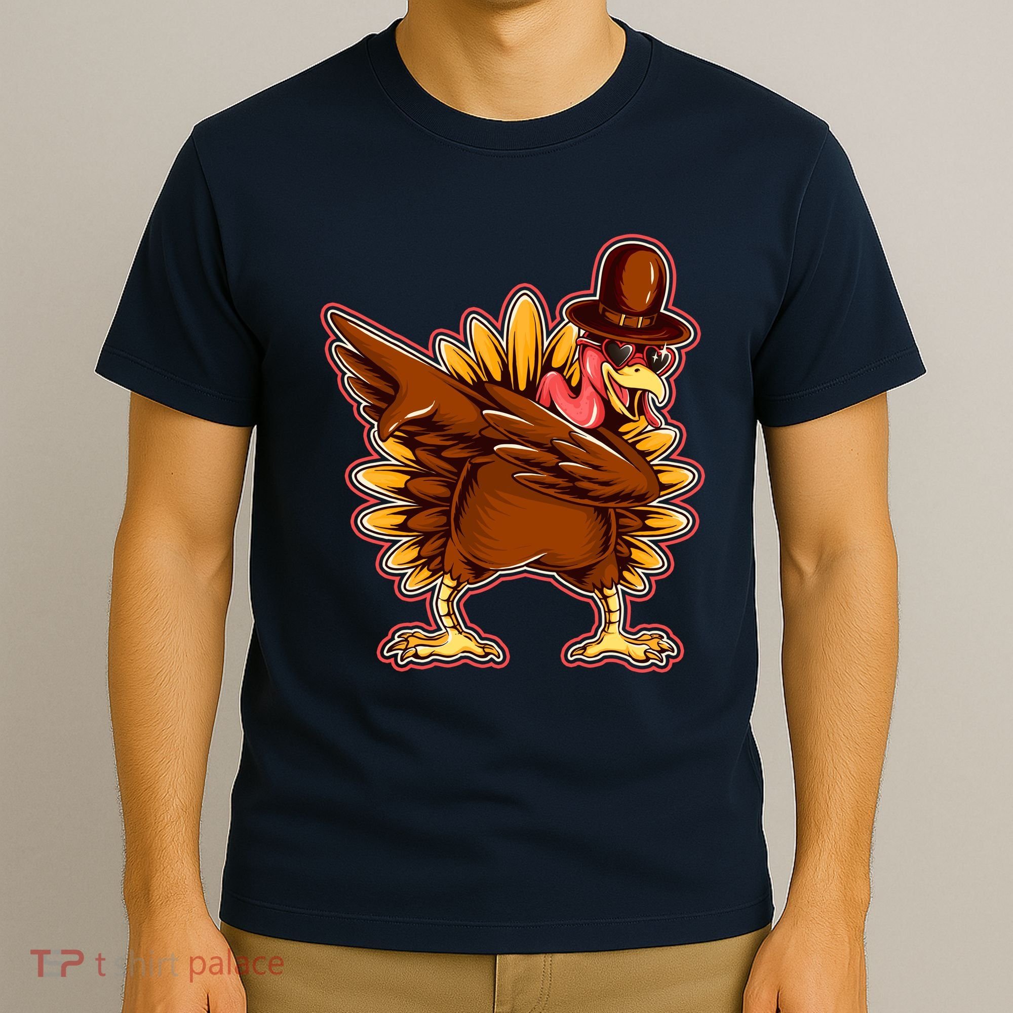 Funny Thanksgiving Dabbing Turkey T-Shirt