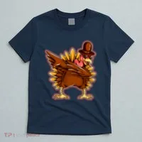 Funny Thanksgiving Dabbing Turkey T-Shirt thumb 5