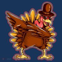 Funny Thanksgiving Dabbing Turkey Mousepad thumb 1