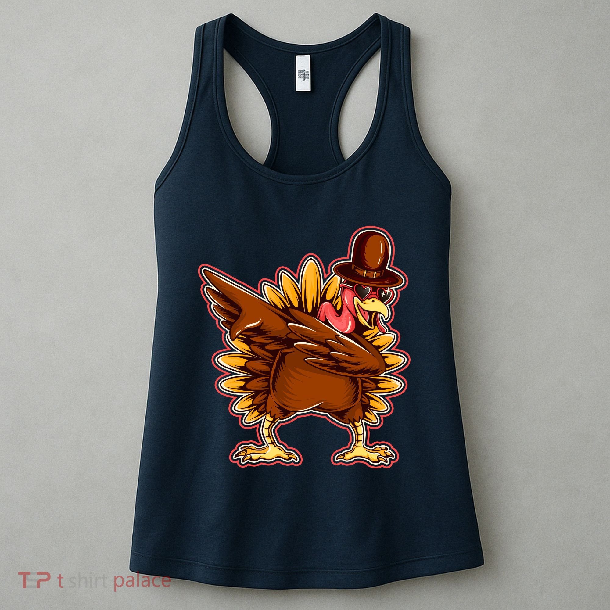 Funny Thanksgiving Dabbing Turkey Women's Tank Top