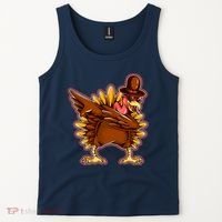 Funny Thanksgiving Dabbing Turkey Tank Top thumb 2