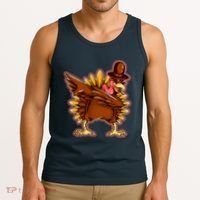 Funny Thanksgiving Dabbing Turkey Tank Top thumb 3