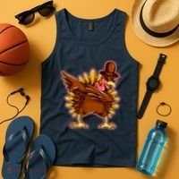 Funny Thanksgiving Dabbing Turkey Tank Top thumb 4