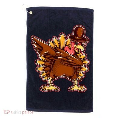 Funny Thanksgiving Dabbing Turkey Golf Towel