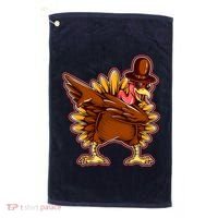 Funny Thanksgiving Dabbing Turkey Golf Towel thumb 0