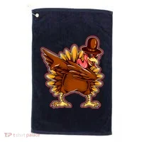 Funny Thanksgiving Dabbing Turkey Golf Towel thumb 0