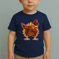 Funny Thanksgiving Dabbing Turkey Toddler T-Shirt thumb 2