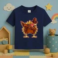 Funny Thanksgiving Dabbing Turkey Toddler T-Shirt thumb 3