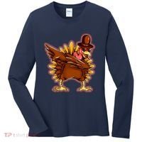 Funny Thanksgiving Dabbing Turkey Women's Long Sleeve Shirt thumb 0
