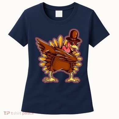 Funny Thanksgiving Dabbing Turkey Women's T-Shirt