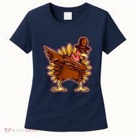 Funny Thanksgiving Dabbing Turkey Women's T-Shirt thumb 0