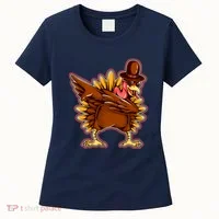 Funny Thanksgiving Dabbing Turkey Women's T-Shirt thumb 0