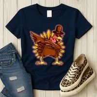 Funny Thanksgiving Dabbing Turkey Women's T-Shirt thumb 3