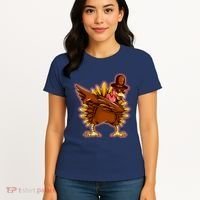Funny Thanksgiving Dabbing Turkey Women's T-Shirt thumb 4