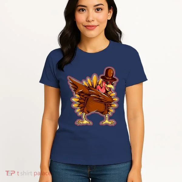 Funny Thanksgiving Dabbing Turkey Women's T-Shirt