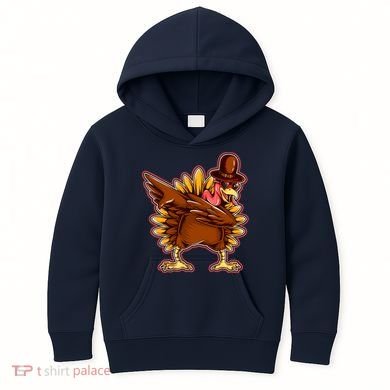 Funny Thanksgiving Dabbing Turkey Kids Hoodie